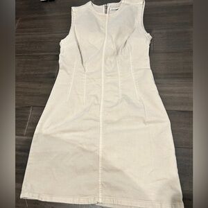 Beige denim dress